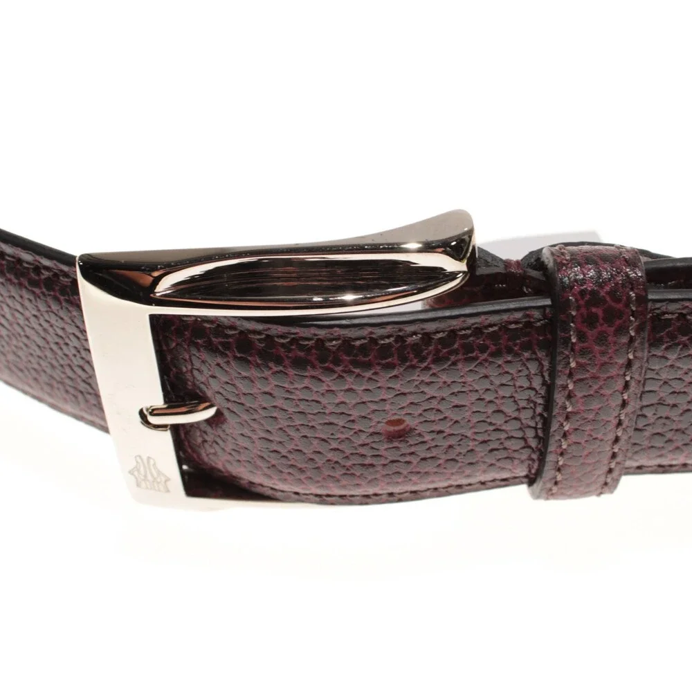 Di Bianco NWT Cut to Size Dress Belt In Dark Red Pebbled Leather One Size